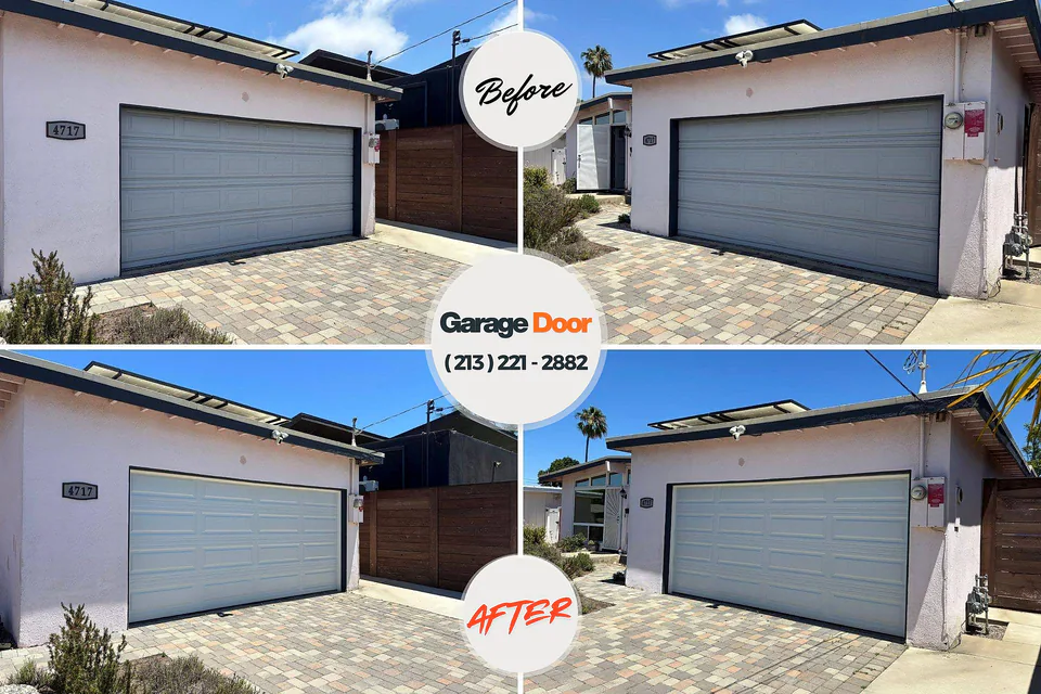 Before and after: garage door repair Friend, NE
